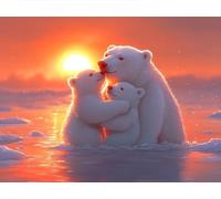 Diamond Art Bear Diamond Painting Kits for Adults Sunset, Crystal Arts and Crafts for Adults, DIY Full Drill Dimond Painting Accessories Full Kit for Home Decor, Gifts for Women 30x20cm, Model 761