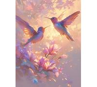 Diamond Art Birds, 5D Diamond Painting Kit for Adults Kid,Colored Adults Beginner Full Drill Gem Crystal Art, Cross Stitch Mosaic Painting Canvas Accessories, Furniture Wall Decor Gifts 50x70cm w-574
