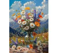 Diamond Art Bouquet, DIY Diamond Painting Vase, Square Dimond Crystal Art Kits for Adults, Beginner 5D Full Drill Paintings Kits, Crafts for Adults for Decor Gifts for Women 12 x 16 Inch - FZ2509759