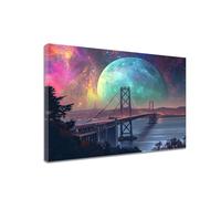 Diamond Art Bridge Diamond Painting Night View 30 x 40 cm Large Crystal Art Kits, 5D DIY Full Drill Rhinestone Embroidery Craft Kits for Adults, Mosaic Canvas Painting Pictures for Home Decor N6-726