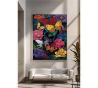 Diamond Art Butterfly, Flower Diamond Painting Kits for Adults, 5D DIY Full Drill Crystal Gem Art Paintings Embroidery Mosaic Kits Crafts for Adults for Home Room Decor, Gifts 28x38inch PjY1857 7-F