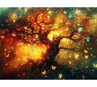 Diamond Art Butterfly Tree Diamond art Accessories for Adults Kids 5D DIY Full Drill Painting With Diamonds Kits Gem art Crafts for Adults Embroidery Cross Stitch Easy Kits for Home Decor Gifts a-123