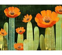 Diamond Art Cactus, Plant Diamond Painting Kits for Beginner, 5D DIY Round Dimond Art Kits for Adults, Crystal Arts and Crafts Pictures Cross Embroidery Kit for Home Room Wall Decor 32x40inch,Model647