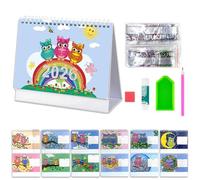 Diamond Art Calendar 2026, Cute Owl 12-Month 2026 Party Desktop Calendar UK Diamond Painting Kit DIY Handmade Painting Personalized Diamond Art Decorations Gift for Christmas (7.87x5.51 Inch)