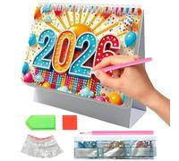 Diamond Art Calendar 2026, Standing Desk Gem Art Painting Monthly Tabletop Calendar, Creative Design Thick Paper, Personal Time Management Planner For Organizing Goals Appointments To-Do List