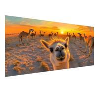 Diamond Art Camel,24x48in Large Diamond Painting,5D DIY Desert Dimond Art for Adults Set Crystal Rhinestone Embroidery Canvas Painting for Halloween Decorations Home Wall Decor, Gifts for Women W1-476