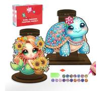 Diamond Art Candle holders Craft Kits for Kids Age 6 7 8 9 10 Birthday Gifts Dimond Art for Adults Kit Craft Kits for Adults UK Crystal Art Crafts Creative Gifts for Girls Women Fishman and Turtle