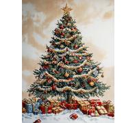 Diamond Art, Cartoon Christmas Tree DIY 5D Diamond Painting Kits, Full Round Drill Embroidery Pictures for Wall Decor,Home Decoration 40x50cm