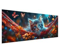 Diamond Art Cat 5D Diamond Painting Kits for Adults, DIY Full Drill Crystal Rhinestone Cross Stitch Embroidery Crafts, Butterfly Dimond Gem Art Crafts for Beginner Wall Room Decor (150x60cm) C-31