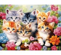 Diamond Art Cat Diamond Painting Animals Crystal Art Kits for Adults, DIY 5D Full Drill Cross Stitch Arts Crafts Pictures, Embroidery Kit for Kids, Home Wall Decor, Gifts for Women 40x50cm G-550
