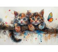 Diamond Art Cat Diamond Painting Kits for Adults, 5D Butterfly Crystal Art Crafts for Adults Gem Paintings, DIY Full Drill Cross Stitch Pictures Embroidery Kit for Home Wall Decor Gifts 30x45cm X-283