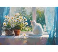 Diamond Art Cat Diamond Painting Kits for Adults, 5D Flower Crystal Art Crafts for Adults Gem Paintings, DIY Full Drill Cross Stitch Pictures Embroidery Kit for Home Wall Decor Gifts 30x45cm X-277