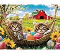 Diamond Art Cat Diamond Painting Kits for Adults Kids Beginner, 5D Full Drill Crystal Art Kits on Canvas Painting Pictures Farm, Rhinestone Mosaic Craft for Home Decor, Girls Gifts 50x60cm Z#-328