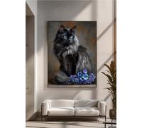 Diamond Art Cat, Flower Diamond Painting Kits for Adults, 5D DIY Full Drill Crystal Gem Art Paintings Embroidery Mosaic Kits Crafts for Adults for Home Room Decor, Gifts for Girl 12x16 in PjY11863 8-1