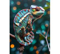 Diamond Art Chameleon Animal 5D DIY Diamond Painting, Painting Pictures Kits for Adults and Beginner, Full Drill Handicrafts Kits for Kids, Crystal Art for Home Wall Decoration, Gifts 40x50 cm S-7