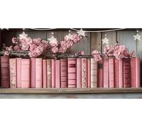 Diamond Art Cherry Blossoms Diamond Painting Book Dimond Art for Adults Beginner, 5D Round Drill Crafts for Adults Women, Embroidery Cross Stitch Gem Arts Crafts for Home Wall Decor 45x90cm G6-509