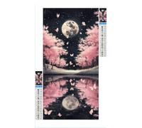 Diamond Art Cherry Blossoms Diamond Painting Butterfly Crystal Art Kits for Adults, 5D DIY Cross Stitch Canvas Embroidery with Full Accessories Mosaic Crafts Pictures, Home Wall Decor 60x120cm G1-1282