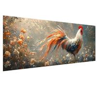 Diamond Art Chicken 5D Diamond Painting Kits for Adults, DIY Full Drill Crystal Rhinestone Cross Stitch Embroidery Crafts, Animal Dimond Gem Art Crafts for Beginner Wall Room Decor (130x50cm) E-83
