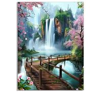 Diamond Art Chinese Style Diamond Painting Landscape 5D Dimond Painting Kit 40x50cm, DIY Full Round Drill Paintings With Gem Art Craft Kits for Adults Beginners, Cross Stitch Arts Crafts, Gifts Y8-695