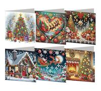 Diamond Art Christmas Cards 6 PCS with Envelopes Kit