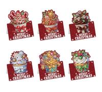 Diamond Art Christmas Cards 6 PCS with Envelopes Kit