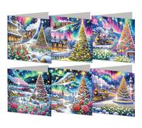 Diamond Art Christmas Cards 6 PCS with Envelopes Kit