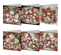 Diamond Art Christmas Cards 6 PCS with Envelopes Kit