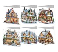 Diamond Art Christmas Cards 6 PCS with Envelopes Kit