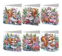 Diamond Art Christmas Cards 6 PCS with Envelopes Kit