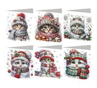 Diamond Art Christmas Cards 6 PCS with Envelopes Kit