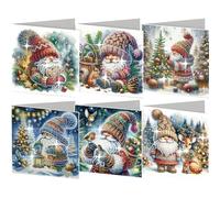 Diamond Art Christmas Cards 6 PCS with Envelopes Kit