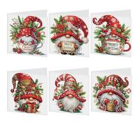 Diamond Art Christmas Cards 6 PCS with Envelopes Kit