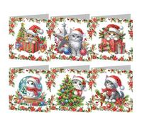 Diamond Art Christmas Cards Kits - 6pcs 5D Rhinestone Greeting Card Set, DIY Handmade Diamond Painting Holiday Card for Xmas, Birthday, All Occasion Craft Gifts (Snowman/Tree)