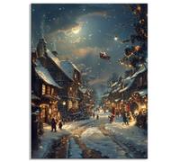 Diamond Art Christmas Diamond Painting Village 5D Dimond Painting Kit 70x90cm, DIY Full Round Drill Paintings With Gem Art Craft Kits for Adults Beginners, Cross Stitch Arts Crafts for Decor Y8-689