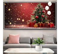 Diamond Art Christmas Large Dimond Art for Adults Tree Diamond Painting Kit, DIY Full Drill Crystal Embroidery Cross Stitch Kits, 5D Round Rhinestone Painting for Home Decor Gifts 90x180cm Y0-942