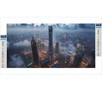 Diamond Art City Diamond Painting Night View Crystal Art Kits for Adults, 5D DIY Cross Stitch Canvas Embroidery with Full Accessories Mosaic Crafts Pictures, Home Decor, Gifts for Women 35x70cm G1-28