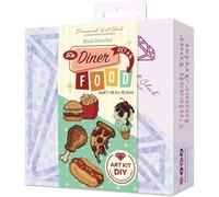 DIAMOND ART CLUB 50s Diner Food Mini Dazzles, Fun DIY Diamond Painting Kit for Adults, Diamond Art Canvas for Beginners, 4" x 6" (Pack of 6)