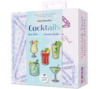 DIAMOND ART CLUB Cocktails Mini Dazzles, Fun DIY Diamond Painting Kit for Adults, Diamond Art Canvas for Beginners, 4" x 6" (Pack of 6)