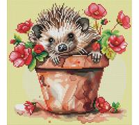 DIAMOND ART CLUB Floral Hedgehog Diamond Art Kits for Adults