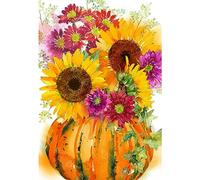 DIAMOND ART CLUB Pumpkin with Sunflowers Diamond Art Kits for Adults