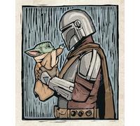 DIAMOND ART CLUB The Mandalorian and The Child Diamond Painting Kit, Fun DIY Crafts for Adults, Round Diamond Art Canvas for Beginners, 13" x 15" (33x38cm)