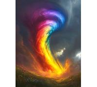 Diamond Art Color Diamond Painting Kits for Adults, 5D DIY Tornado Full Drill Embroidery Sequin Gem Art Paintings, Painting by Numbers Arts and Crafts Pictures for Home Wall Decor 16x20 inch W-2083
