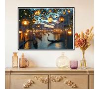 Diamond Art Color Diamond Painting Kits for Adults Kids Beginner, 5D Full Crystal Art Kits on Canvas Painting Pictures Night View, Rhinestone Mosaic Craft for Home Decor, Girls Gifts 40x50cm Z#-471