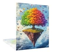 Diamond Art Color Diamond Painting Tree of Life, 5D DIY Crystal Art Kits for Adults, Embroidery Cross Stitch Canvas Pictures Painting by Numbers Kit for Kids, Decor Gifts for Women 50x70cm W6-280