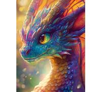 Diamond Art Color DIY Dimond Art Kit Adults 5D Dragon Full Drill Crystal Gem Painting Kit, Cross Stitch Crafts for Adults kids Canvas Painting for Home Living Room Wall Decor Gifts Women 30x40cm W-373