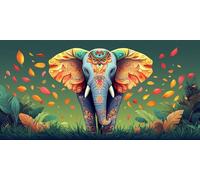 Diamond Art Colorful, Diamond Painting Elephant， Gem Art Craft Set, Round Full Drill Crystal Rhinestone Cross Stitch Kits for Adults and Beginners, Decorative Gifts for Women 100x200cm sH-138