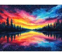 Diamond Art Colorful Diamond Painting Kits for Adults Starry Sky 5D Square Full Drill Dimond Art Gem Painting, DIY Crystal Embroidery Arts and Crafts for Adults for Room Decor 35x47 inch E0-485