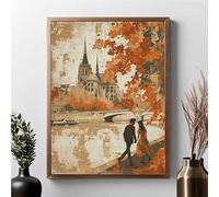 Diamond Art Couple, Landscape Diamond Art Kits Adults Large 12x16in, 5D Dimond Painting with Round Full Drill, Adults DIY Crystal and Crafts Kits Embroidery Pictures for Home Wall Decor JPF D-M