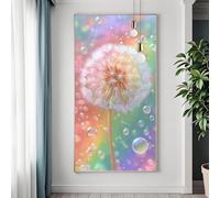 Diamond Art Dandelion Large Diamond Painting Kits for Adults Color, 5D Crystal Art Kits for Adults Beginner, DIY Square Drill Crystal Embroidery Cross Stitch Canvas Painting, Room Decor 30x60 cm Y-5
