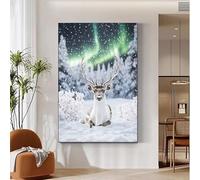 Diamond Art Deer Diamond Painting Winter Dimond Art Painting for Adults Kids Beginners, 5D Full Square Drill Canvas with Accessories, Crystal Art Kit for Home Decor, Gifts for Women 24x32inch 0M-23